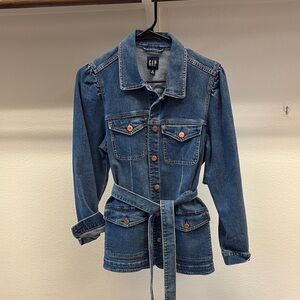 GAP Classic Blue Belted Denim Jacket